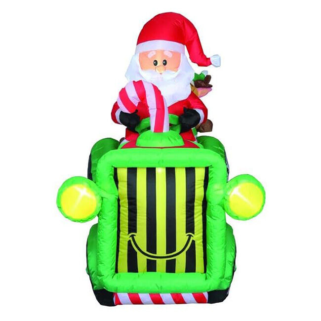 Ace Hardware Inflatable Christmas Lawn Decoration - Santa with Tractor image number null
