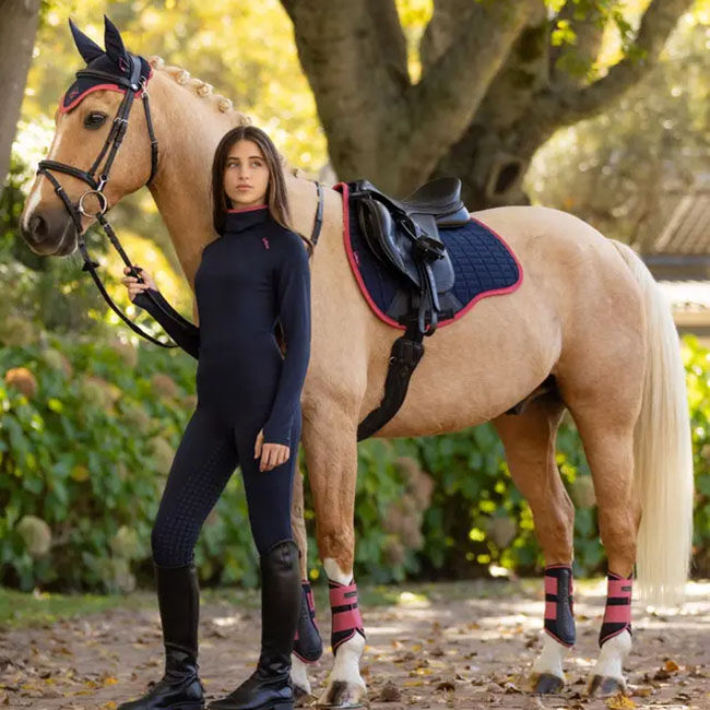 LeMieux Suede All Purpose Pad - Navy/Cranberry image number null