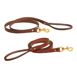 Tory Leather Rolled Handle Dog Lead