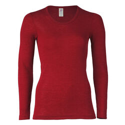 Engel Women's Wool/Silk Blend Long Sleeve Shirt - Red
