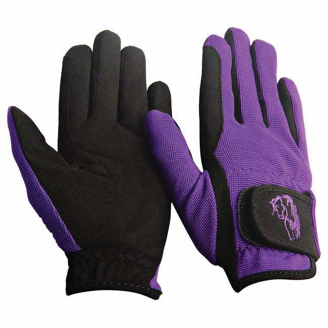 TuffRider Kids' Performance Riding Gloves Sky Blue image number null