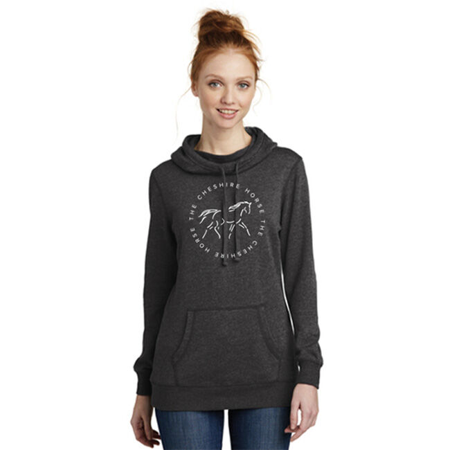 The Cheshire Horse Women's Lightweight Fleece Logo Hoodie - Heathered Black image number null