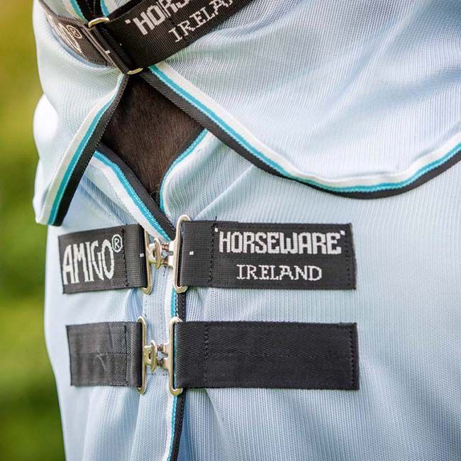 Horseware Amigo Bug Rug Fly Sheet (0g Light) - Azure/Black - Closeout image number null