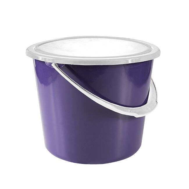 Horze 2 Gallon Stable Bucket with Cover - Purple image number null