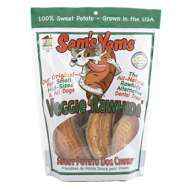 Sam's Yams Veggie Rawhide - Sweet Potato Dog Chews - 5 oz image number null
