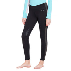 TuffRider Women's Ventilated Schooling Tights - Black/Charcoal