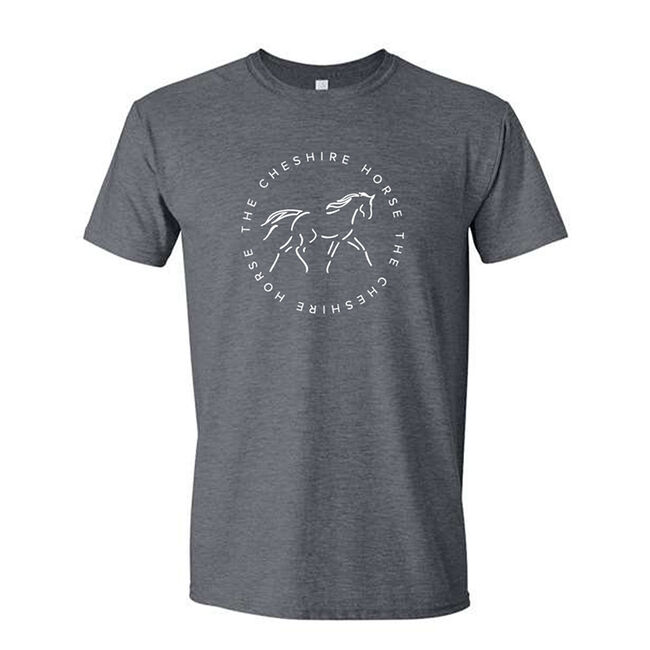 The Cheshire Horse Unisex Round Logo Tee - Dark Heather image number null