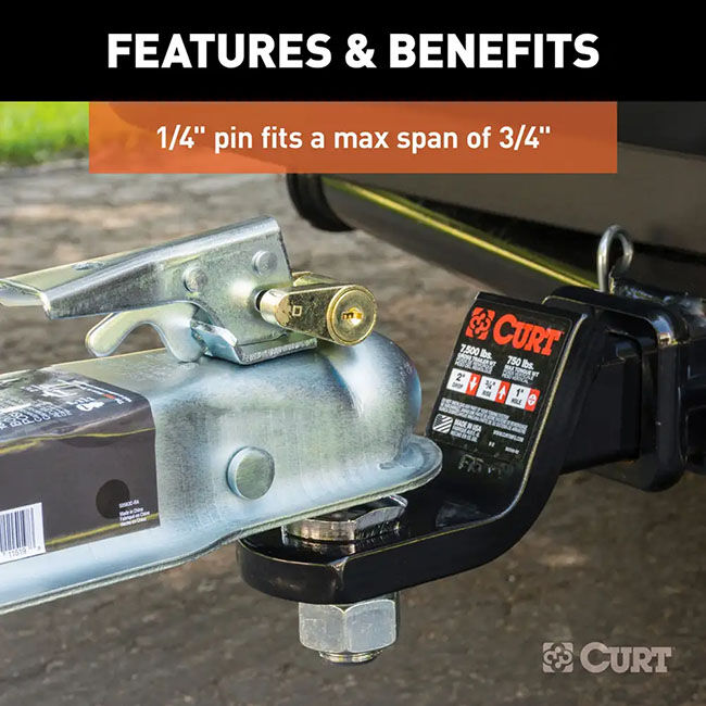 CURT 1/4" x 3/4" Brass-Plated Padlock image number null