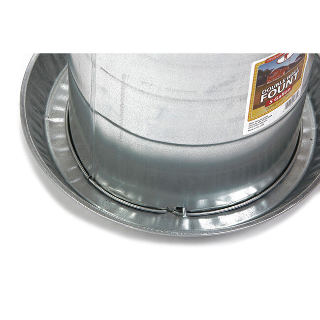 Little Giant Double-Wall Metal Poultry Fount - 5-Gallon Capacity image number null