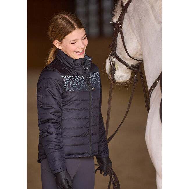 Kerrits Kids' Ride the Wind Reversible Quilted Riding Jacket - Black - Closeout image number null