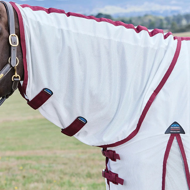 WeatherBeeta ComFiTec Essential Fly Sheet Combo - White/Maroon image number null