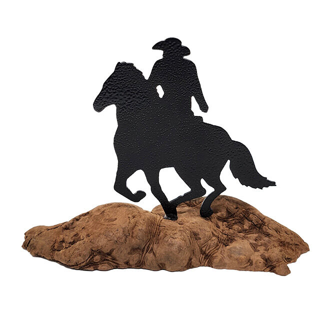 Metal Mazing Burlwood Sculpture - Handmade in NH - Standing Cowboy - Closeout image number null