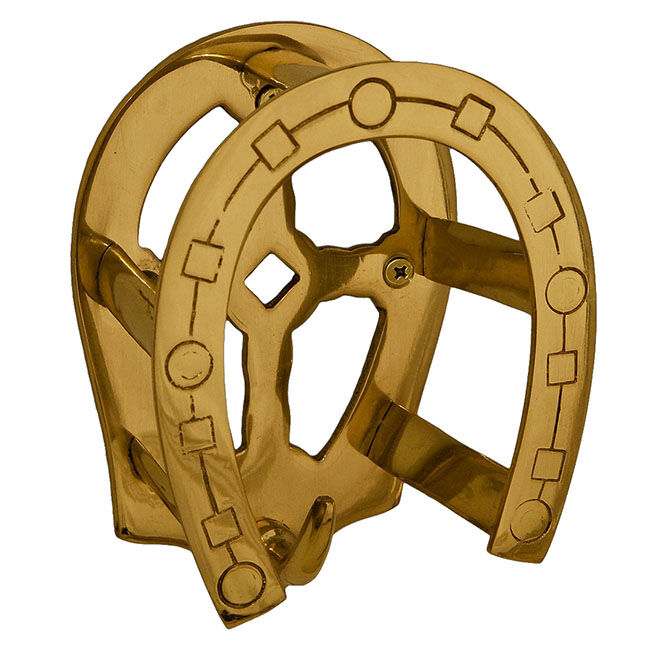 Horse Fare Brass Horseshoe Bridle Bracket image number null