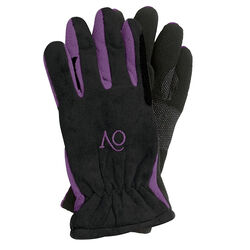 Ovation Women's Polar Fleece Winter Riding Gloves - Black/Purple