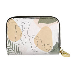 Monarque RFID Zipper Wallet - Cat Life Line Art