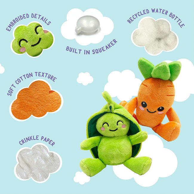 SnugArooz Carrot & Pea Cat Toys - 2-Pack image number null