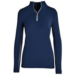 Tailored Sportsman Women's Long Sleeve IceFil Zip Top Shirt - Bluesy/White/Silver