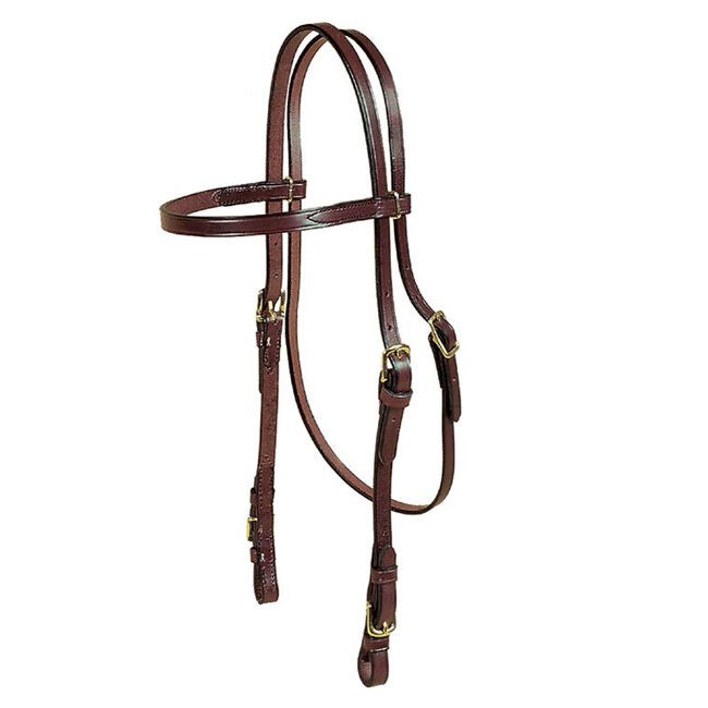 Tory Leather Brass Buckle End Headstall Havana image number null