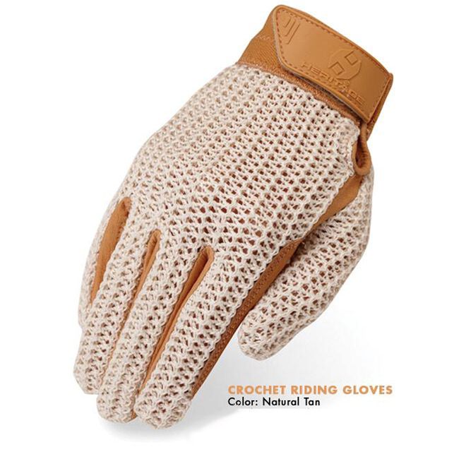 Heritage Crochet Riding Gloves Natural image number null