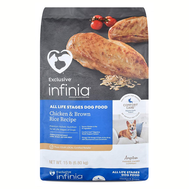 Infinia chicken and rice new arrivals dog food