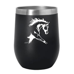 AWST International Wine Tumbler - Trotting Horse - Black/White