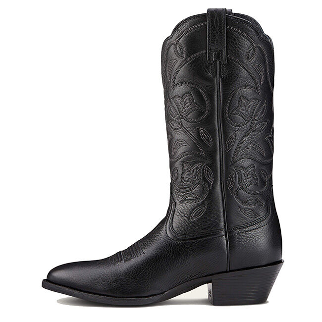 Ariat Women's Heritage R Toe Western Boot - Black Deertan image number null