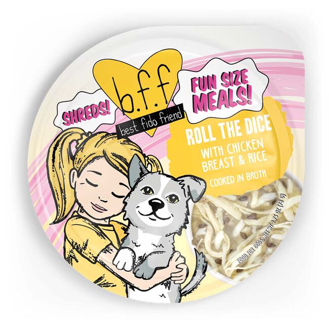 Weruva BFF Fun Size Meal Dog Food - Roll the Dice with Chicken Breast & Rice Cooked in Broth - 2.75 oz image number null
