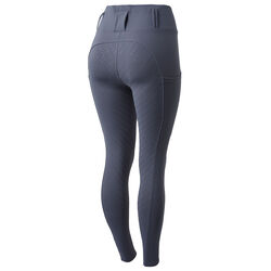 Horze Women's Everly Full Grip Winter Riding Tights - Steel Gray