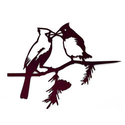 Metal Mazing Tree Art - Handmade in NH - Kissing Cardinals