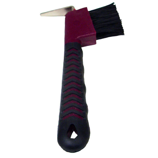 Intrepid International Rubber Grip Hoof Pick with Brush image number null
