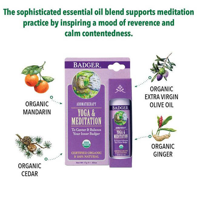Badger Yoga & Meditation Aromatherapy Balm - Closeout image number null