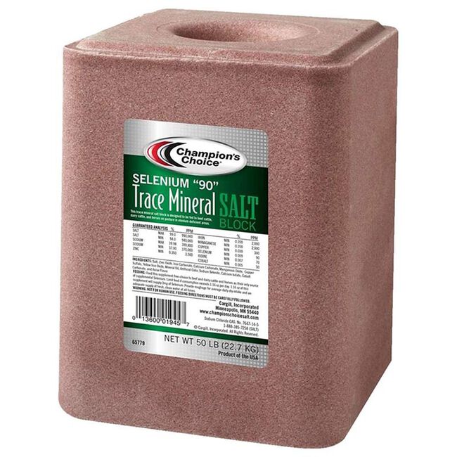 Champion's Choice Selenium "90" Trace Mineral Salt Block 50lb The
