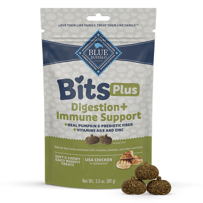 Blue Buffalo Blue Bits Plus Dog Treats - Chicken Recipe with Digestion & Immune Support - 3.5 oz image number null