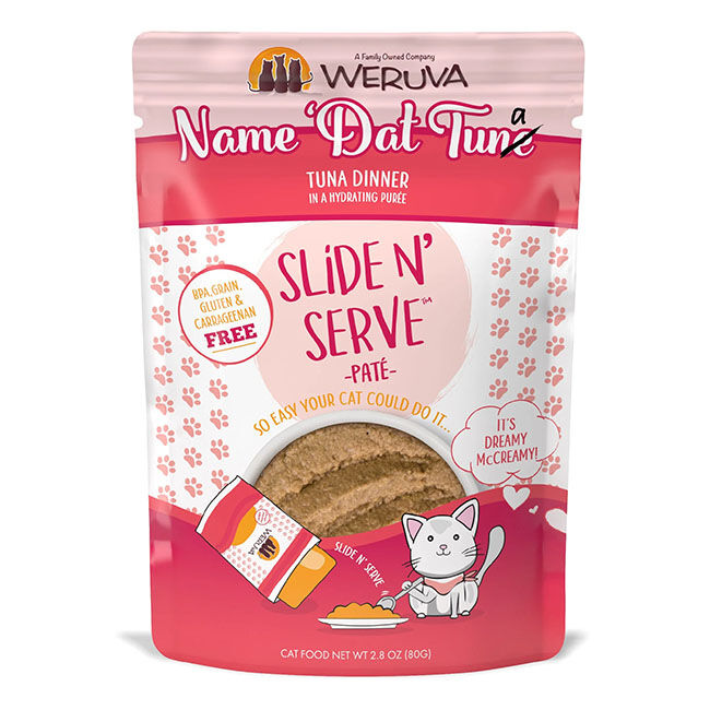 Weruva Cat Slide N' Serve Pat&eacute; - Name 'Dat Tuna - Tuna in a Hydrating Pur&eacute;e - 2.8 oz image number null