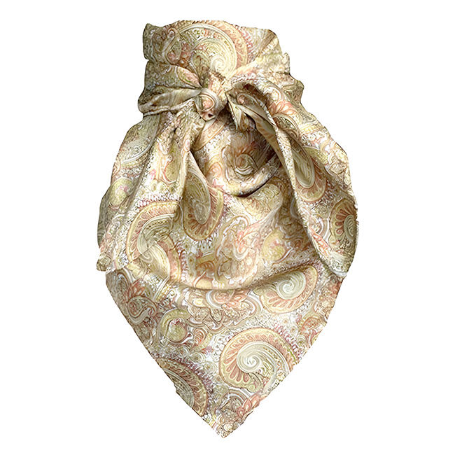 Wyoming Traders Paisley Silk Scarf - Brass/Bronze image number null
