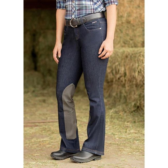 Kerrits Women's Stretch Denim Extended Knee Patch Bootcut Breech - Denim - Closeout image number null