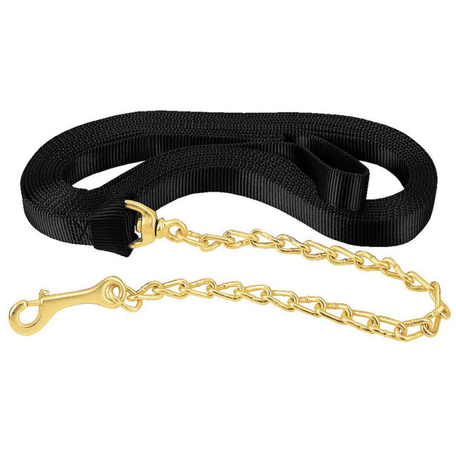 Weaver Flat Nylon Lunge Line with Chain Black The Cheshire Horse