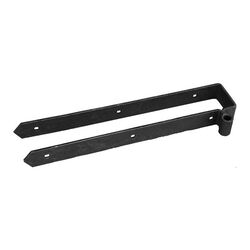 Snug Cottage Hardware Double Strap Hinge with Rear Eye - Black