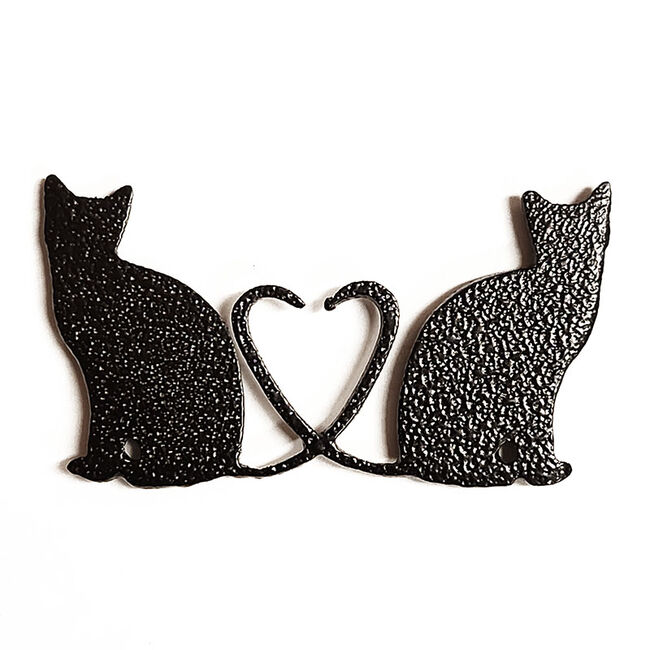 Metal Mazing Magnet - Handmade in NH - Cats with Heart image number null