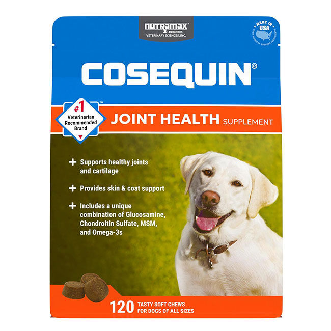 Nutramax Cosequin for Dogs Joint Health Supplement, Contains Glucosamine for Dogs, Plus Chondroitin, MSM and Omega-3s, Supports Joint and Skin and Coat Health, For All Breeds and Sizes, Soft Chews image number null