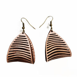 Willow & Birch Earrings - Abstract Leather - Light Pink