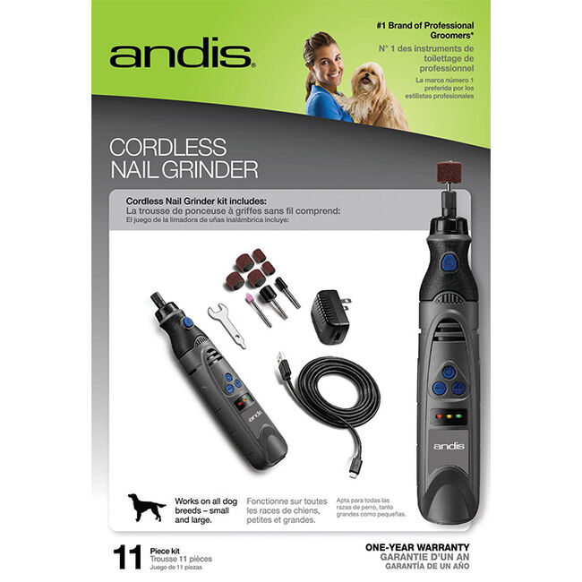 Andis EasyClip Cordless Nail Grinder 6-Speed, 11-Piece Kit image number null