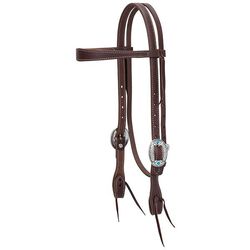 Weaver Equine Working Tack Feather Slim Browband Headstall with Designer Hardware