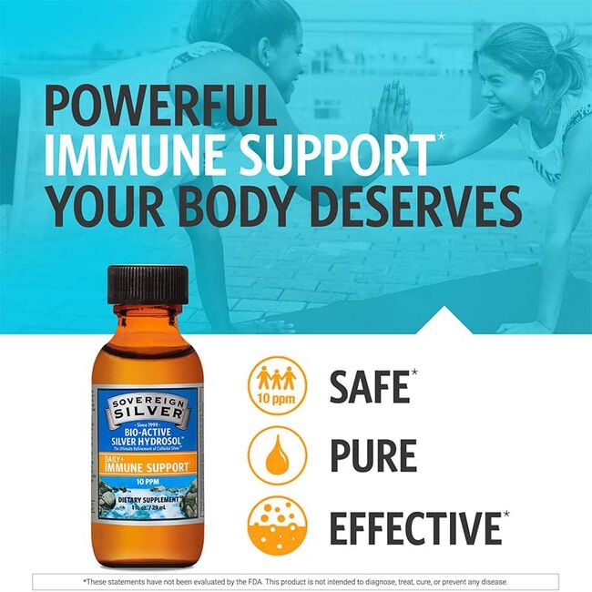 Sovereign Silver Bio-Active Silver Hydrosol - Daily+ Immune Support - Twist-Top Bottle image number null