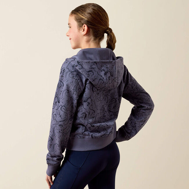 Ariat Kids' Spiffy Full Zip Sweatshirt - Grisaille Horsin' Around image number null