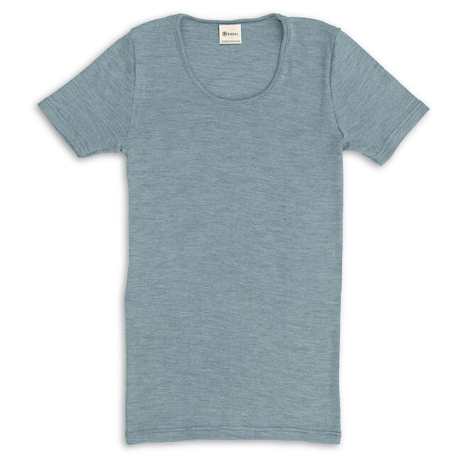 Engel Women's Wool/Silk Blend T-Shirt - Mountain Blue image number null