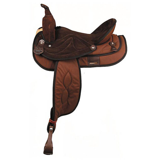 Big Horn Synthetic Suede Semi-Quarter Horse Western Saddle image number null