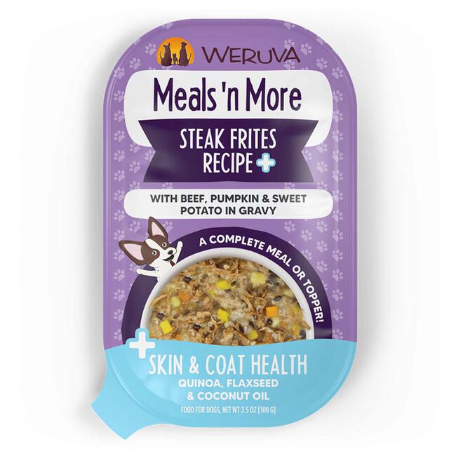 Weruva Dog Meals 'n More - Steak Frites Recipe Plus with Beef, Pumpkin & Sweet Potato in Gravy - 3.5 oz image number null