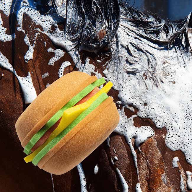 The TackHack Bath Sponge - Blue Ribbon Burger image number null