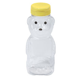 Little Giant Plastic Bear Bottles with Lids - 12-Pack